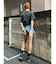 ウエストフラップデニムショートパンツ