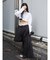 ロゴラインタックワイドパンツ【セットアップ着用可能】