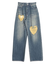 HEART MOTIF ダメージデニムパンツ