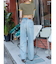 レースグラフィックワイドデニムパンツ
