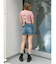 クロスウエストリボンデニムミニスカート【セットアップ着用可能】
