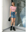 クロスウエストリボンデニムミニスカート【セットアップ着用可能】