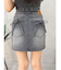 クロスウエストリボンデニムミニスカート【セットアップ着用可能】