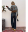 バックリボンワイドデニムパンツ