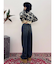 バックリボンワイドデニムパンツ