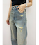 バックリボンワイドデニムパンツ