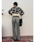 バックリボンワイドデニムパンツ