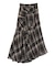 スリーブデザインチェックアシンメトリースカート