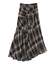 スリーブデザインチェックアシンメトリースカート