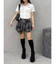 アシンメトリーランダムチェックミニスカート
