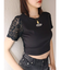 ワンポイントバックレースTシャツ