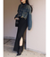 バックオープンリブロングニットワンピース