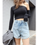ロールアップデニムショートパンツ【セットアップ着用可能】