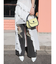 グランジダメージワイドデニムパンツ
