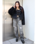 ランダムダメージセミワイドデニムパンツ