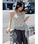 チェックシフォントップス