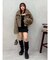 フェイクファーショートブルゾン