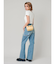 サイドカッティングレースワイドデニム