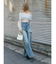 サイドカッティングレースワイドデニム