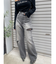 サイドカッティングレースワイドデニム