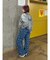 モノグラムシンプルワイドデニムパンツ