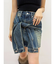 スリーブデザインデニムミニスカート