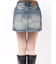 スリーブデザインデニムミニスカート