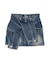 スリーブデザインデニムミニスカート
