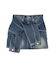 スリーブデザインデニムミニスカート