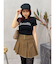 プリーツワイドベルトミニスカート