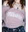 ラメロゴシャギーオフショルニットトップス
