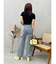 BACKスラッシュワイドデニムパンツ