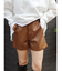 フェイクレザーハイウエストショートパンツ