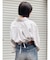 リボンデザインショートストライプシャツ