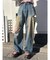 カットアウトワイドデニムパンツ
