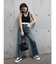シンプルワイドデニムパンツ