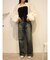 シンプルワイドデニムパンツ