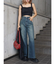 シンプルワイドデニムパンツ
