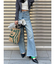 シンプルワイドデニムパンツ