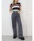 シンプルワイドデニムパンツ