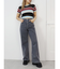 シンプルワイドデニムパンツ