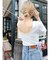 【WEB限定】バックオープンリブトップス