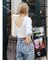 【WEB限定】バックオープンリブトップス