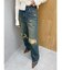 ダメージワイドデニムパンツ
