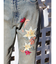 Embroideryフレアデニムパンツ
