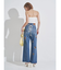 ハートカッティングワイドデニムパンツ