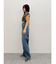 ハートカッティングワイドデニムパンツ