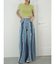 フリンジデザインボリュームワイドデニムパンツ