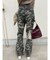 ダメージフレアパンツ