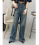 シンプルワイドデニムパンツ